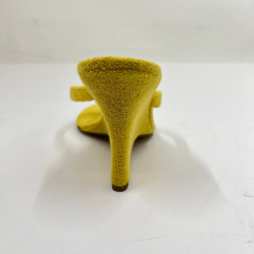 Baby Phat Terry Wedge Thong Womens Size 6 Yellow Y2K McBling Logo Sandal NWB - Picture 14 of 15